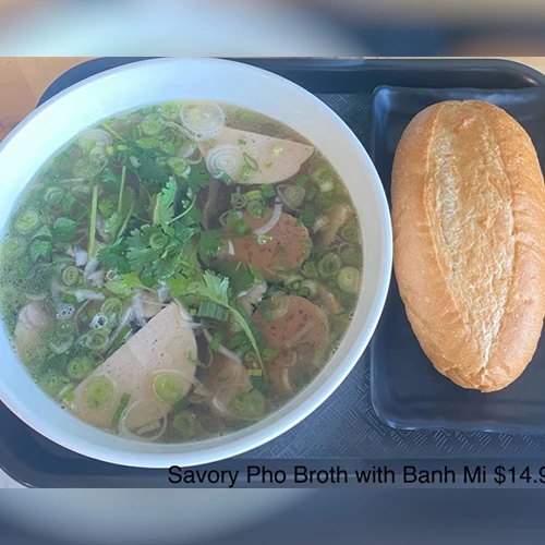 Savory Pho Broth with Banh Mi